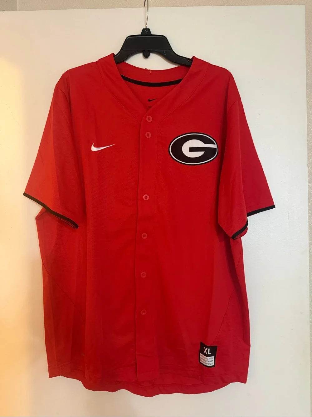 Nike Dri-FIT Georgia Bulldogs UGA Button Front Jersey Red XL